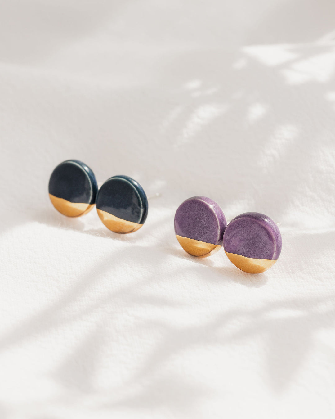 *New* Blue and Purple Ceramic stud earrings