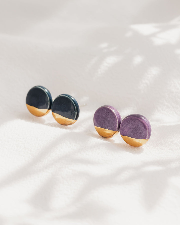 *New* Blue and Purple Ceramic stud earrings