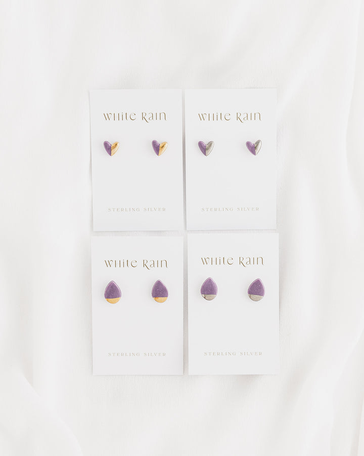 *New* Blue and Purple Ceramic stud earrings