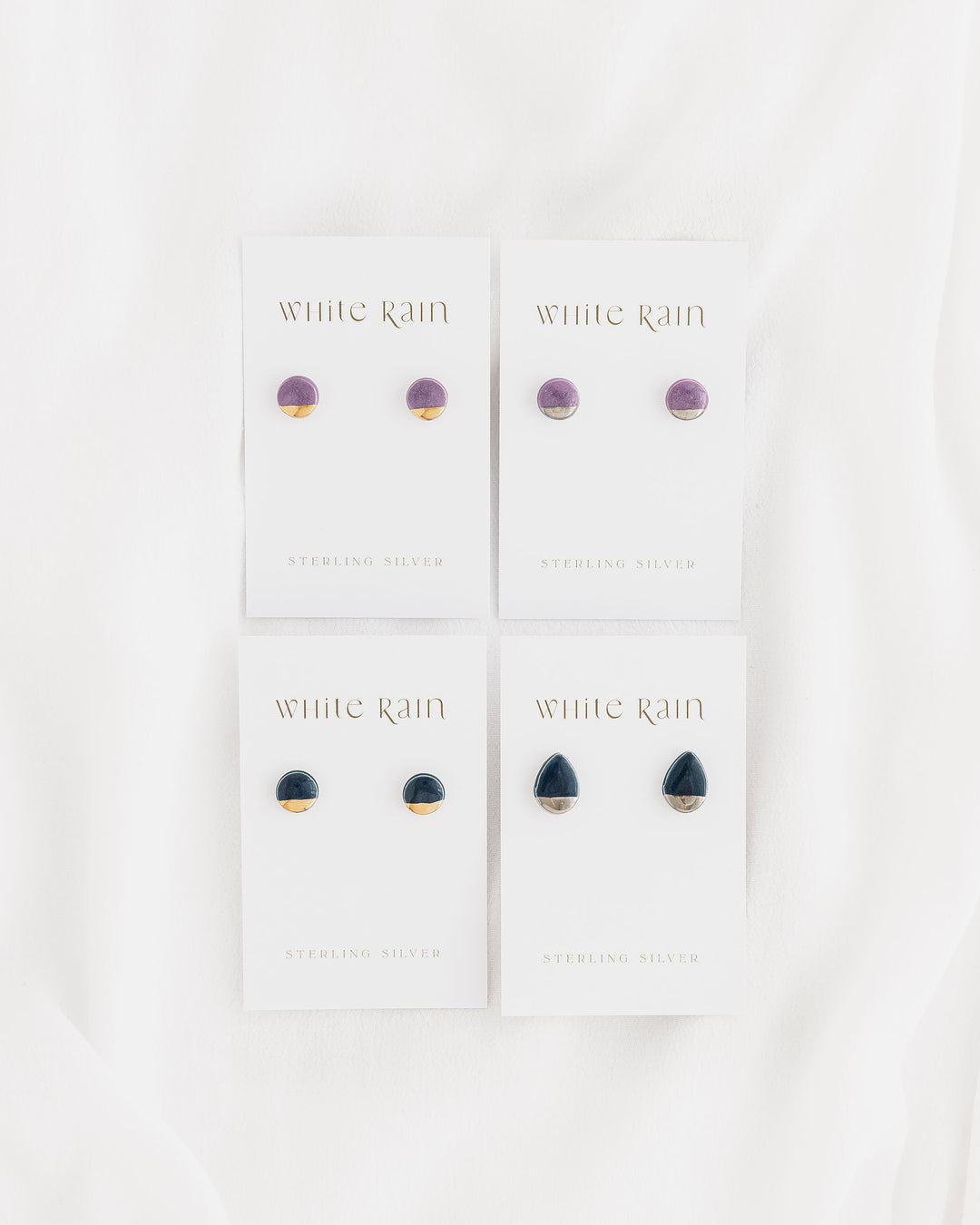 *New* Blue and Purple Ceramic stud earrings