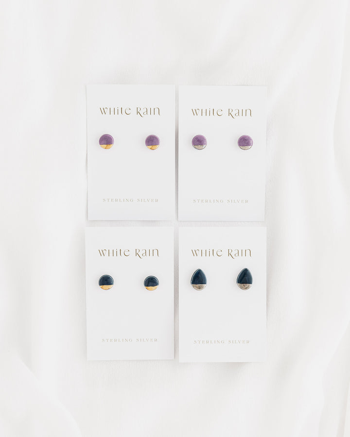 *New* Blue and Purple Ceramic stud earrings