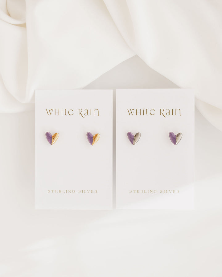 *New* Blue and Purple Ceramic stud earrings