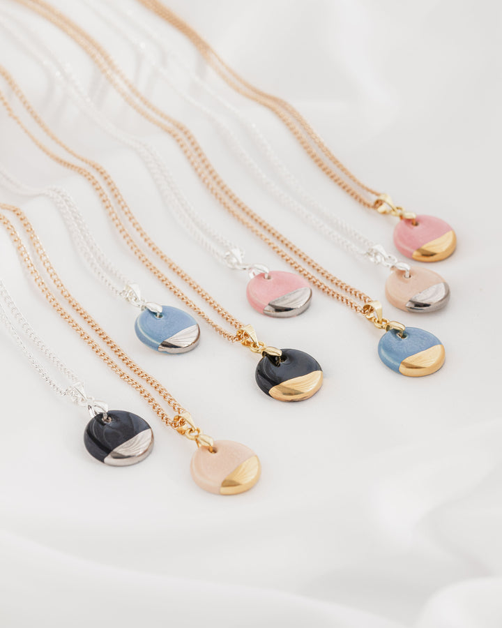 Circle Shaped Ceramic pendant necklace