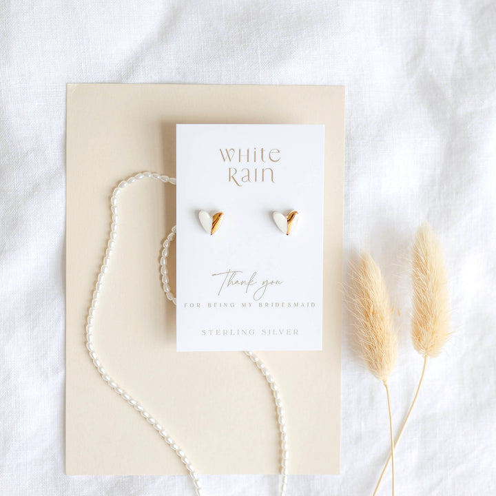 Personalised Trinket dish and Bridesmaid earrings gift set