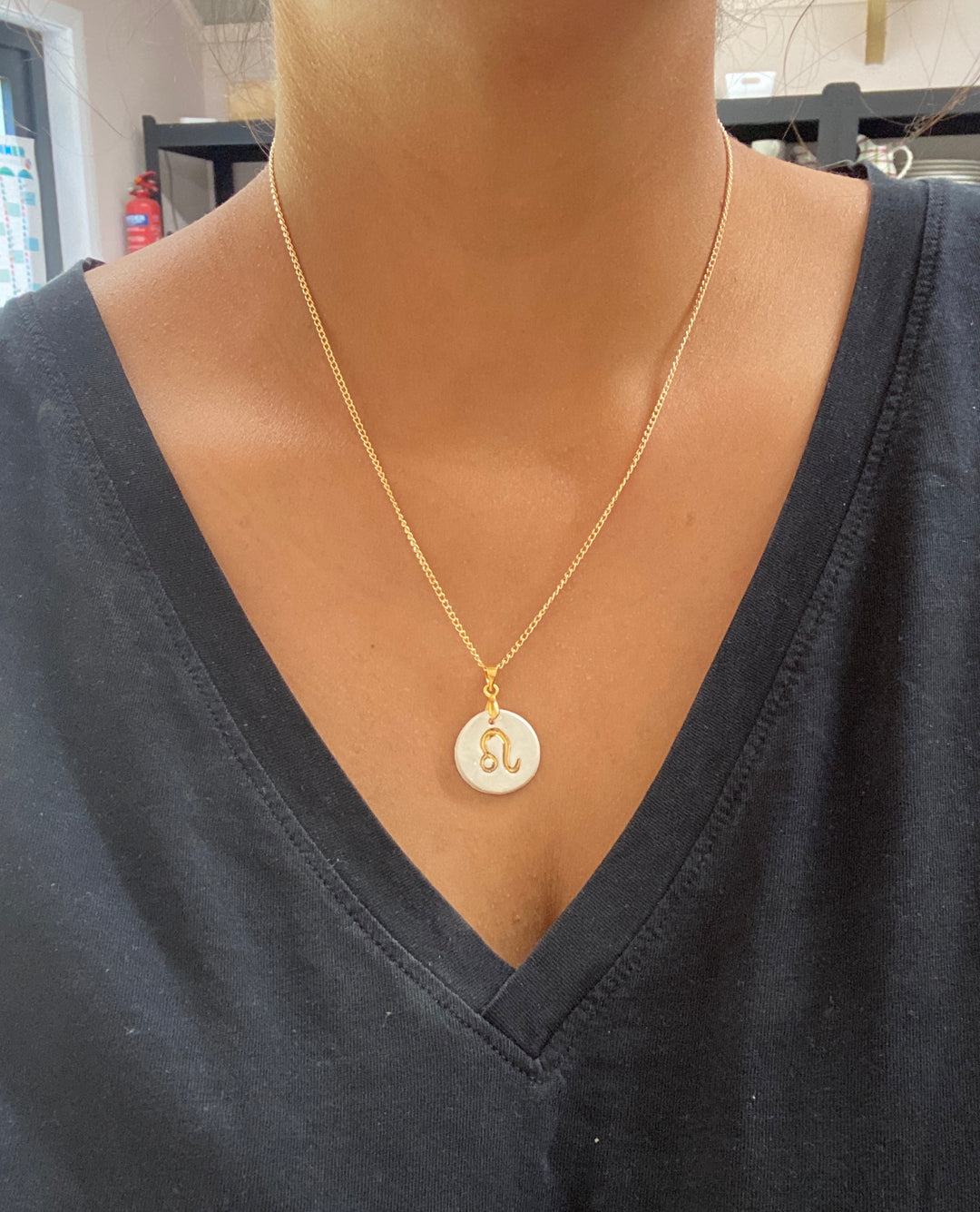 Zodiac Sign Ceramic Necklace Charm