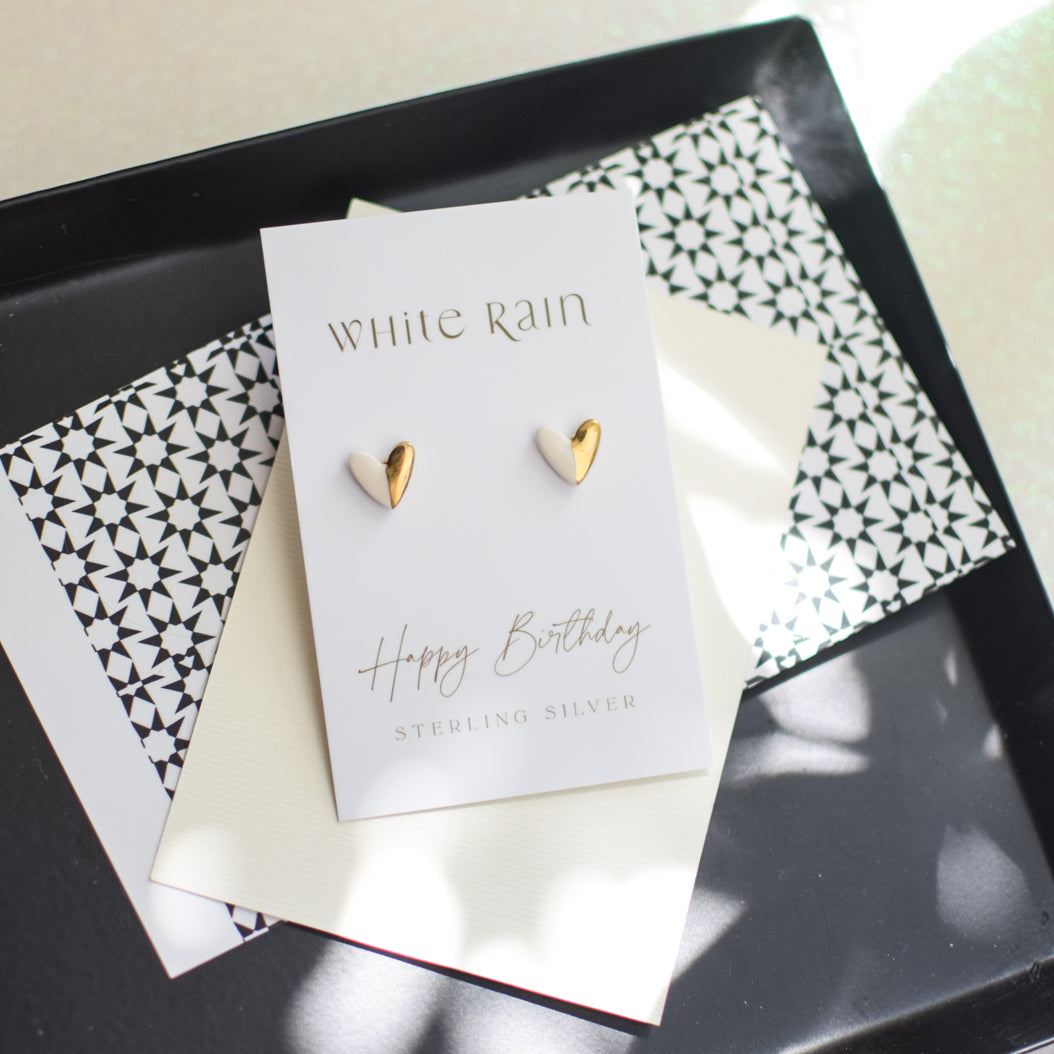 Daffodil trinket dish with ceramic earrings gift set