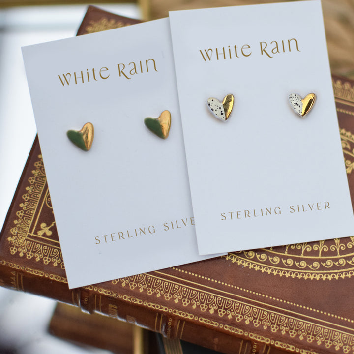 Heart shape Ceramic Stud Earrings