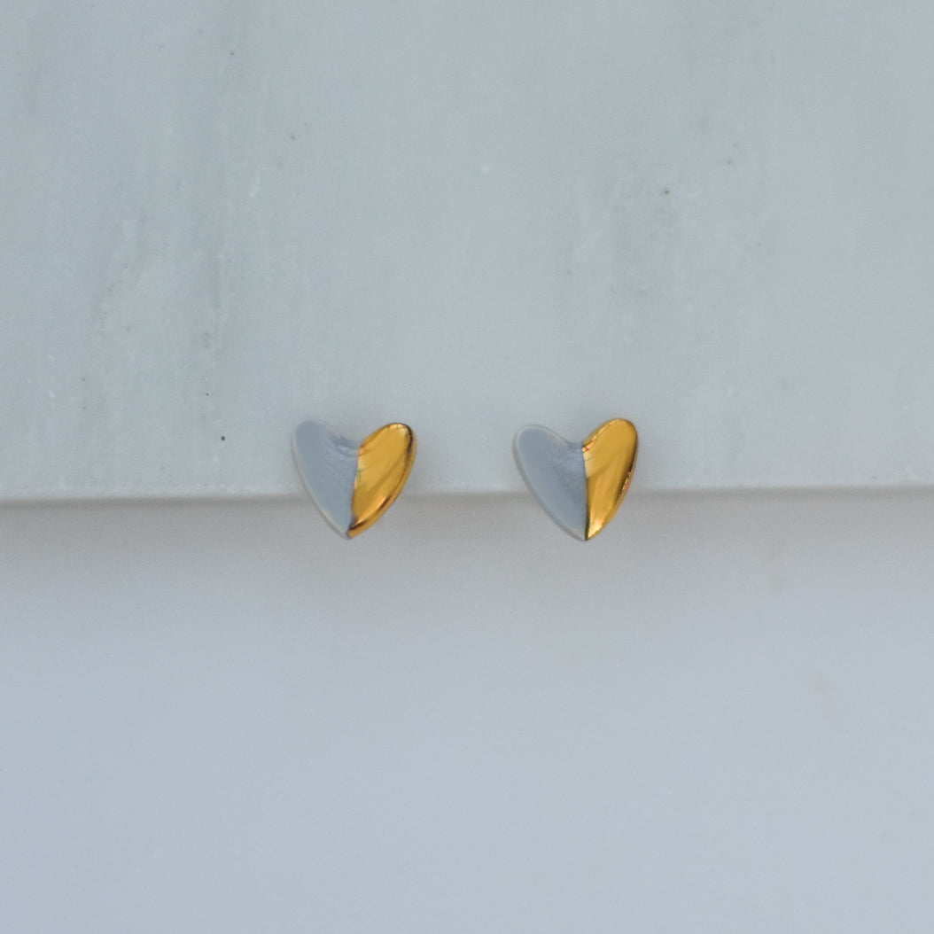 Heart shape Ceramic Stud Earrings