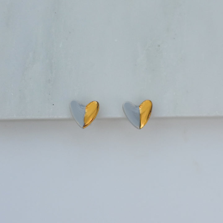 Heart shape Ceramic Stud Earrings