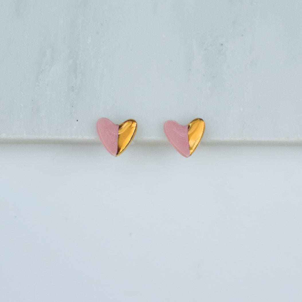 Heart shape Ceramic Stud Earrings