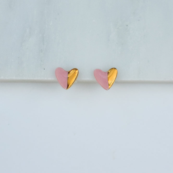 Heart shape Ceramic Stud Earrings