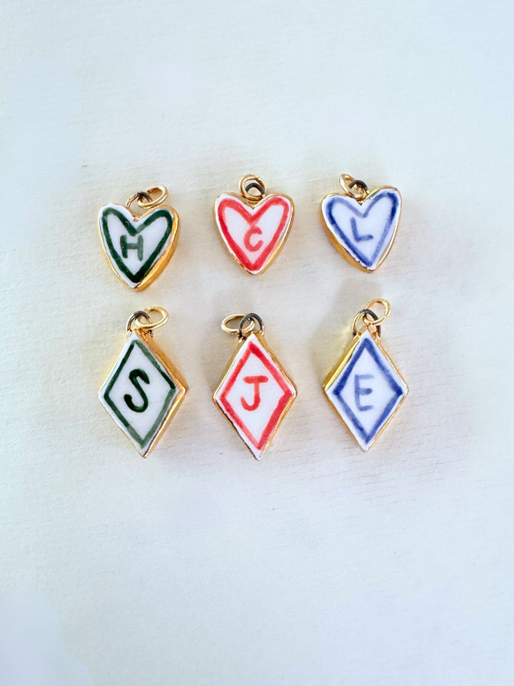 Personalised Initial Diamond Pendant - Dark Blue