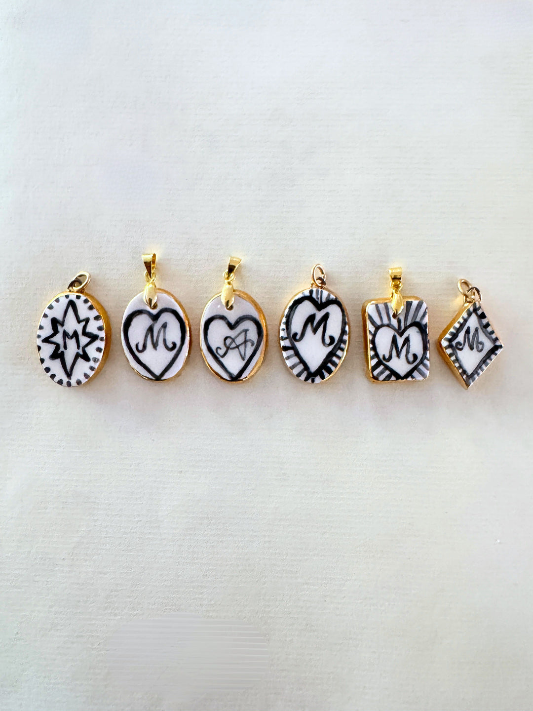 Personalised Initial Pendant with Star and Border - Oval