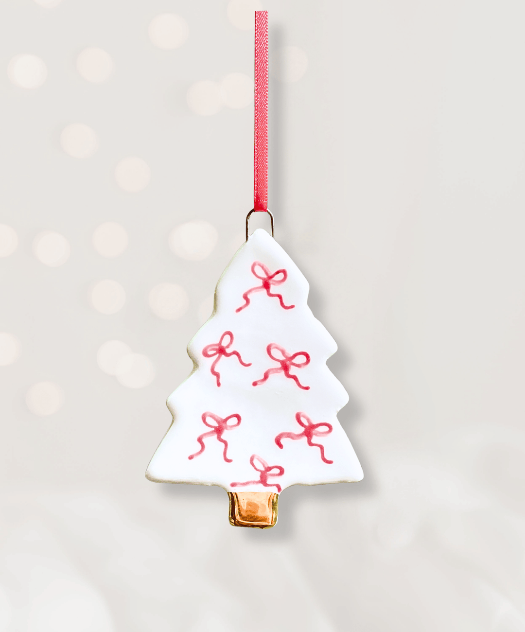 Set of 3 Christmas Ornaments with small bows