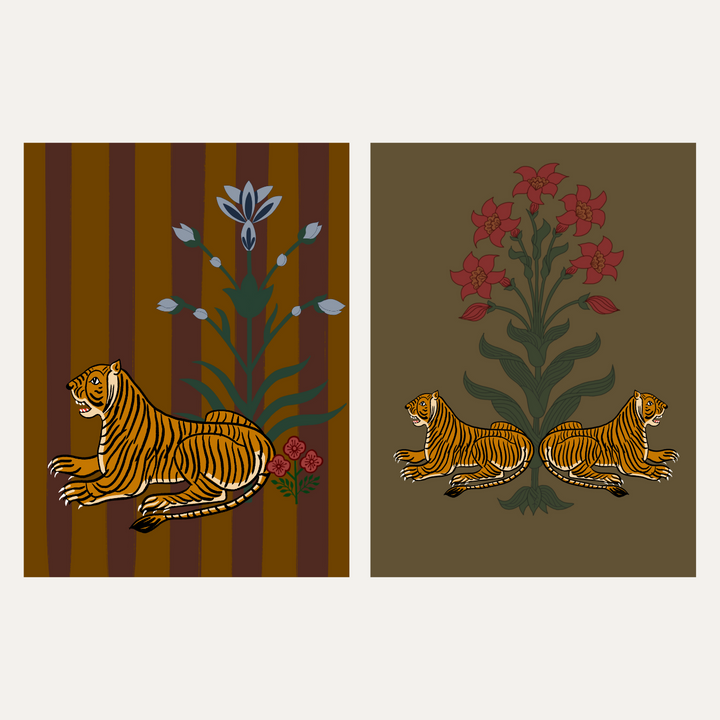 x 6 Greeting Card pack Tigers 1