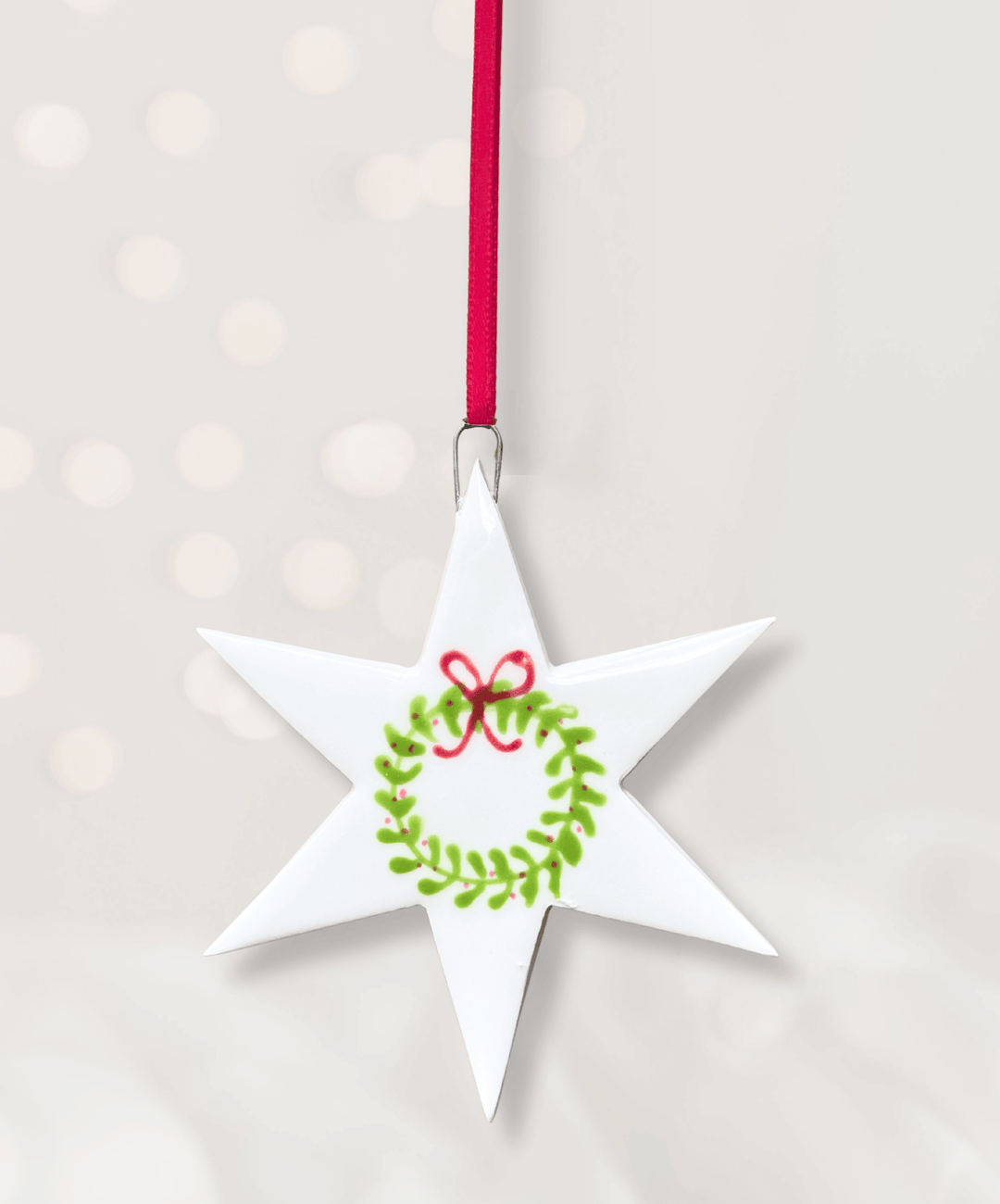 Set of 2 Christmas Ornaments with wreaths