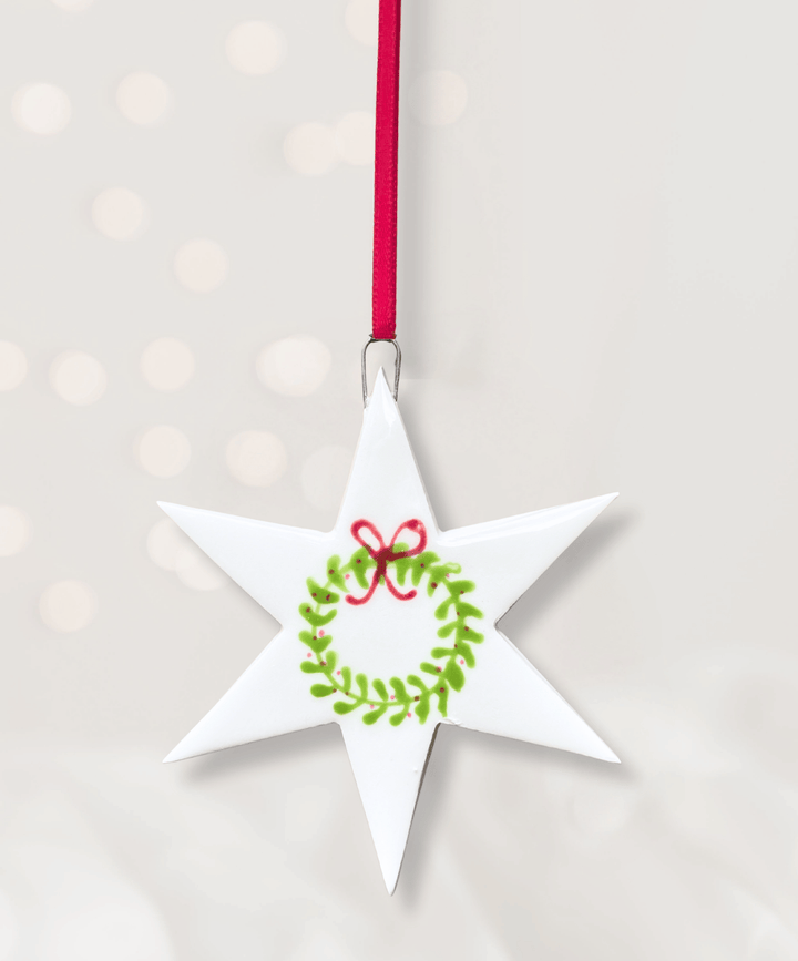 Set of 2 Christmas Ornaments with wreaths