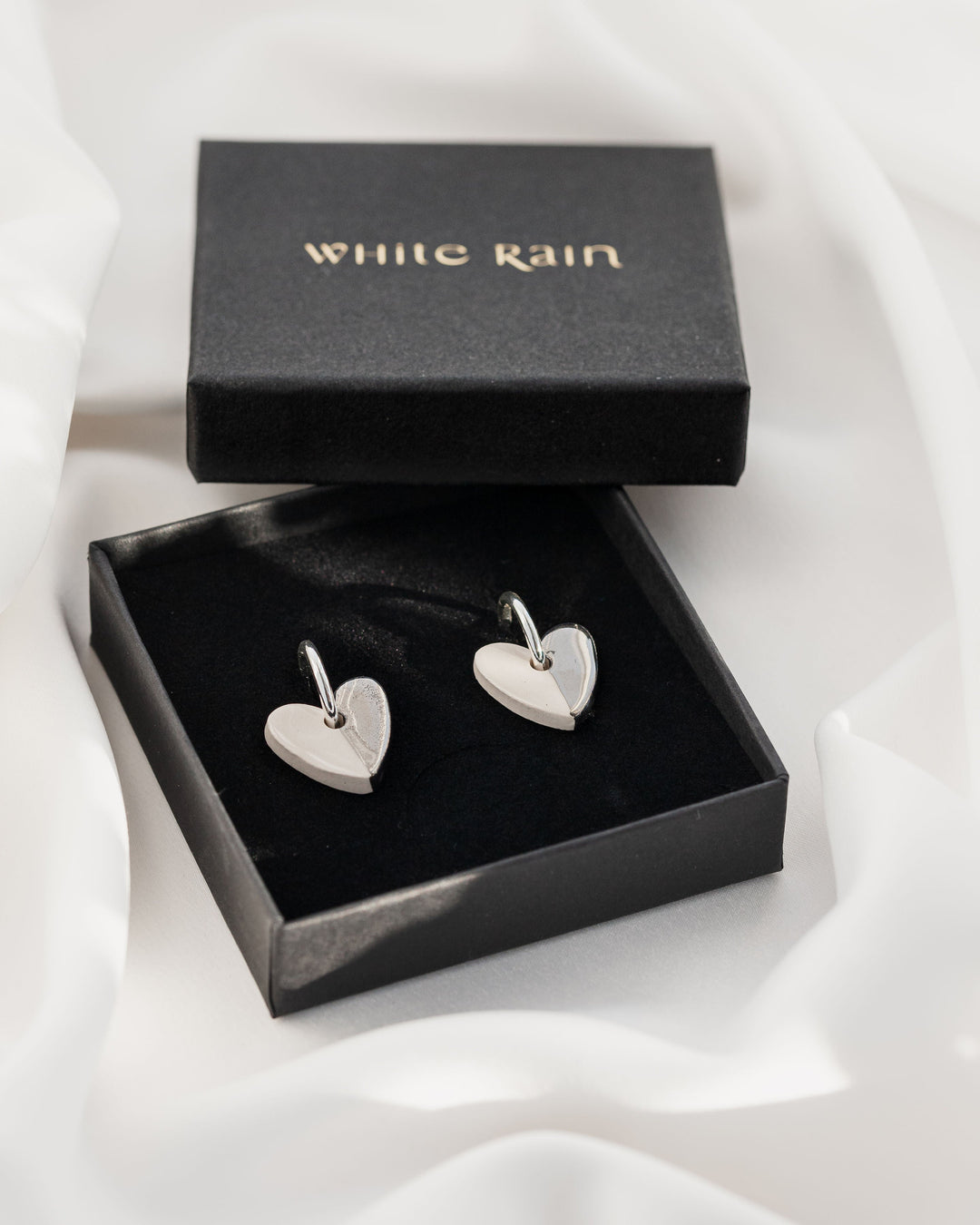 Spotty Heart Mini Ceramic Charm with Huggie Hoops