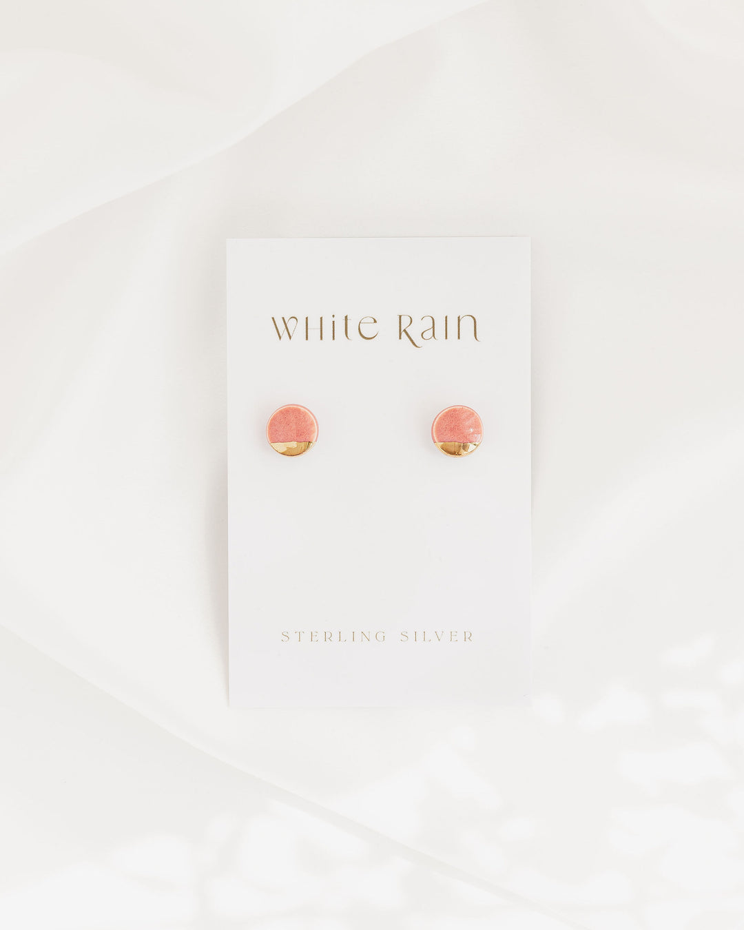*New Summer Colours* Ceramic stud earrings with gold or platinum lustre