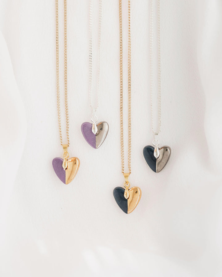 *New* Heart shape Ceramic necklace and earrings gift set