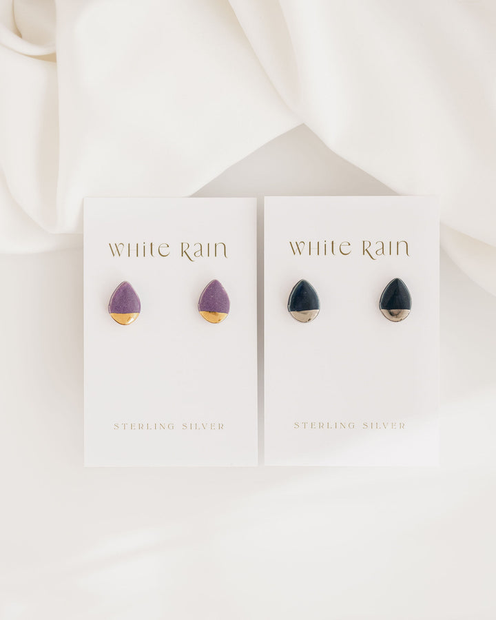 *New* Blue and Purple Ceramic stud earrings