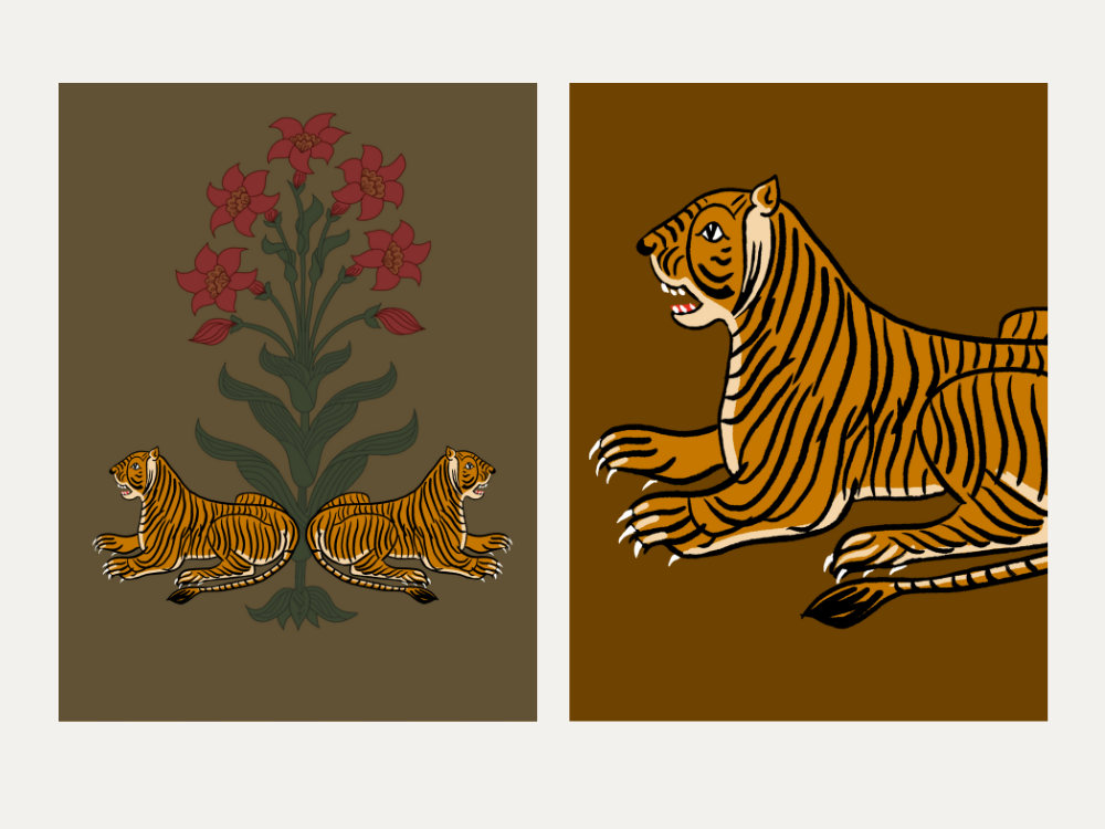 x 6 Greeting Card pack Tigers 2