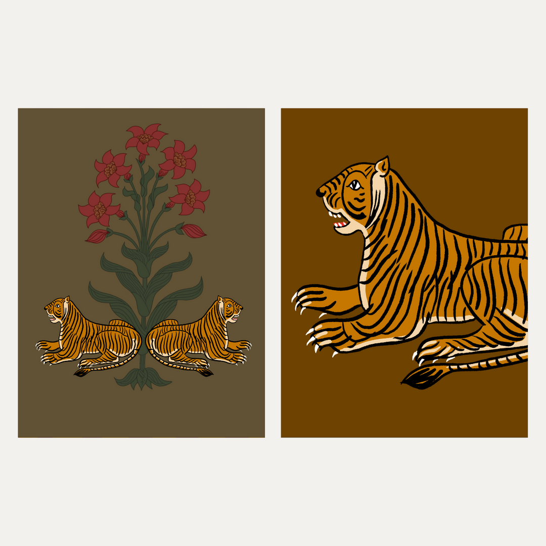 x 6 Greeting Card pack Tigers 2