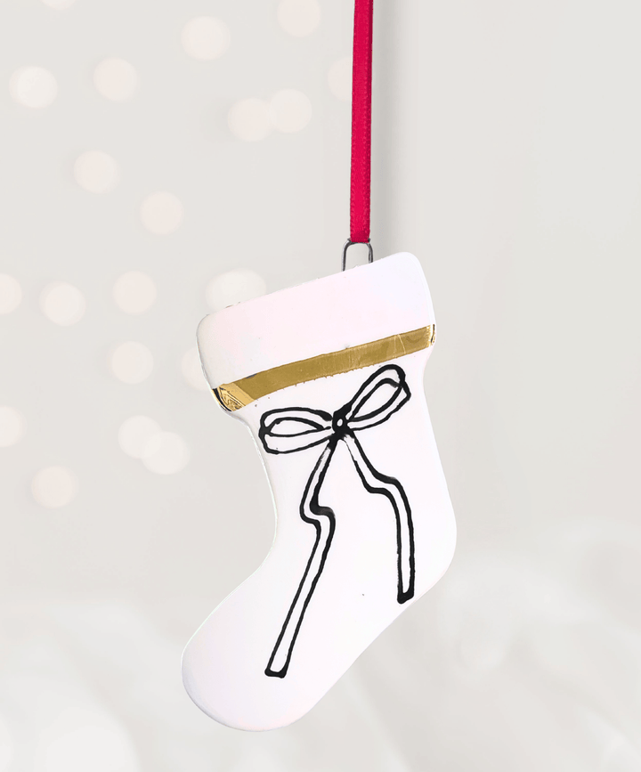 Set of 3 Christmas Ornaments with Black bows