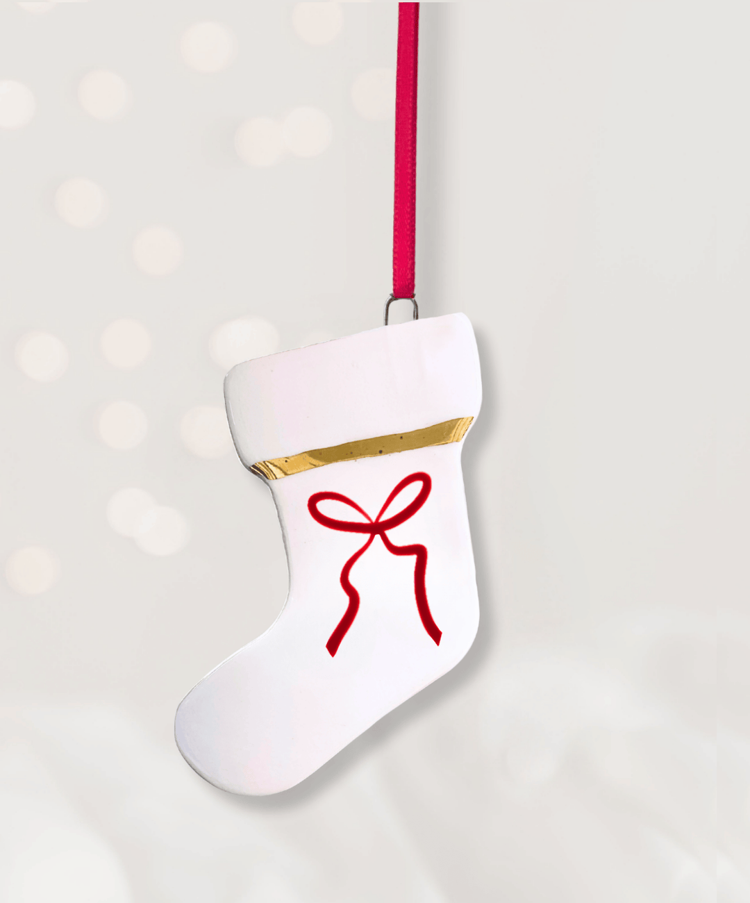 Set of 2  Ornaments with large bows