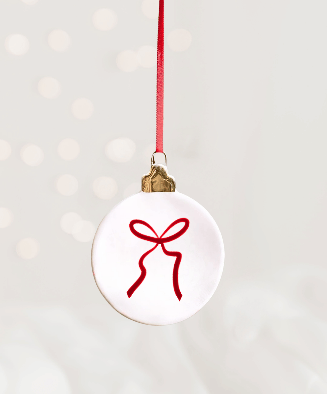 Set of 2  Ornaments with large bows