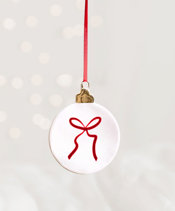 Set of 2  Ornaments with large bows