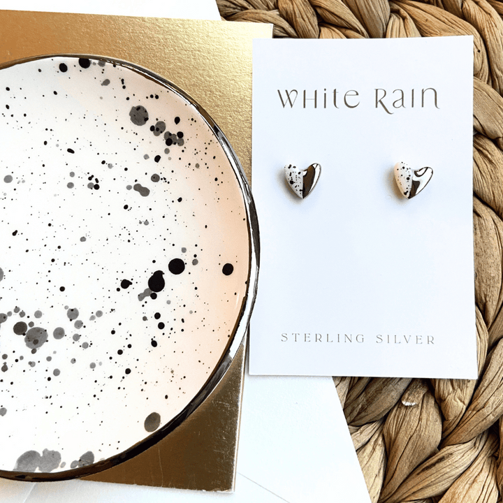 Spotty trinket dish and earrings Gift set