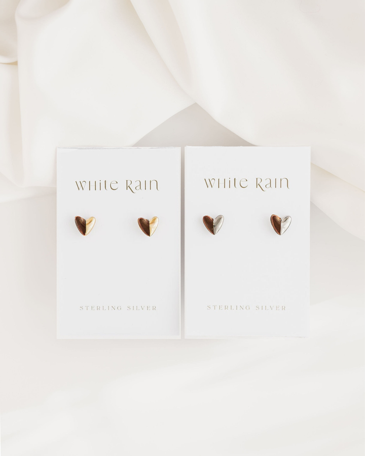 Brown Heart Studs