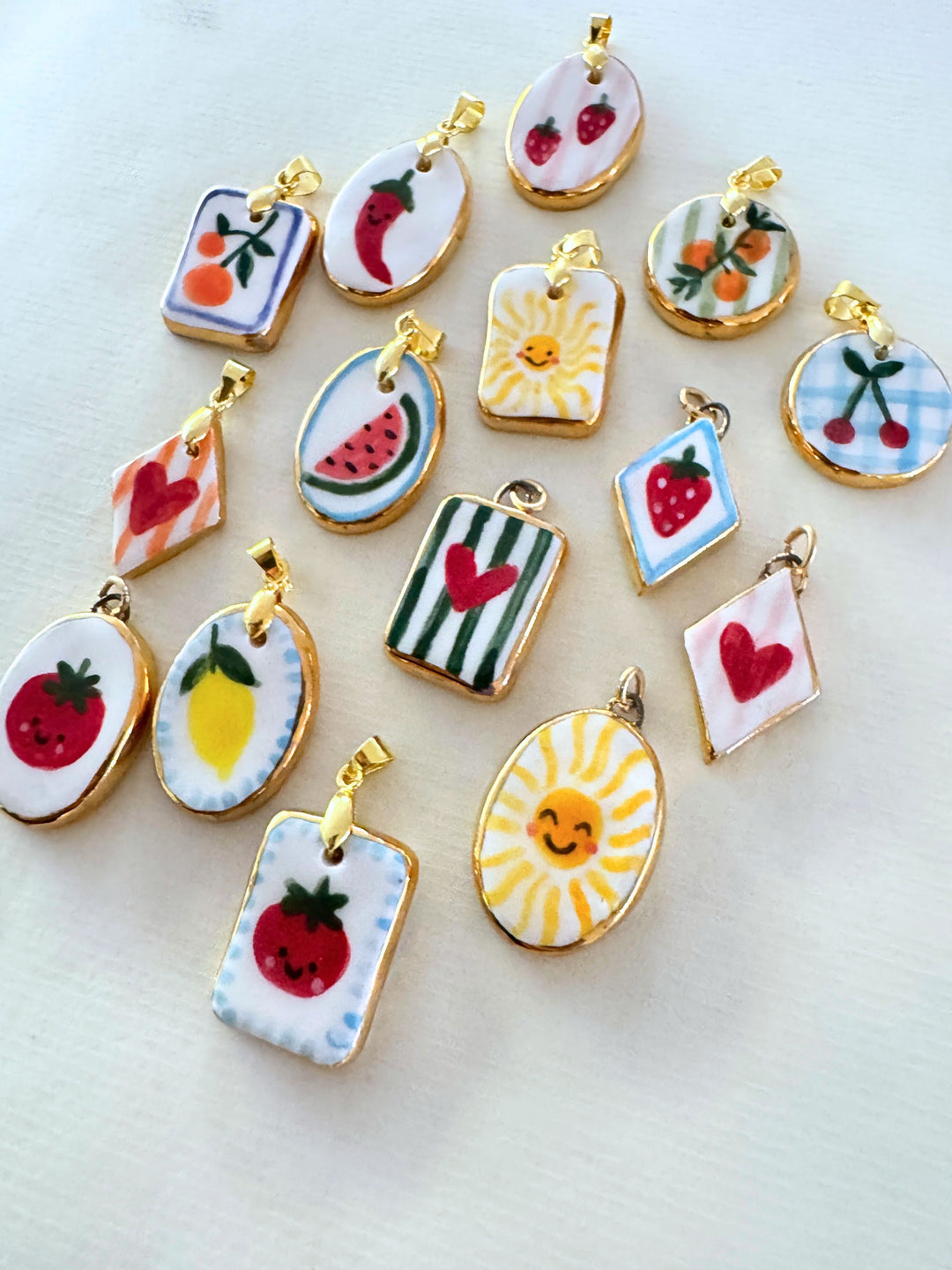 Lemon with blue border Pendant