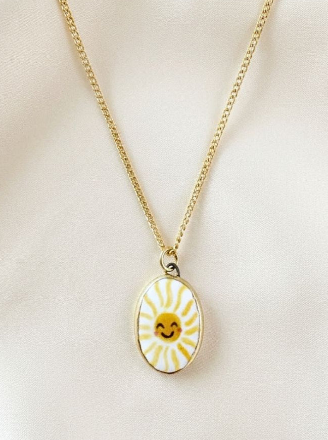 Sunshine with Face Pendant - Oval