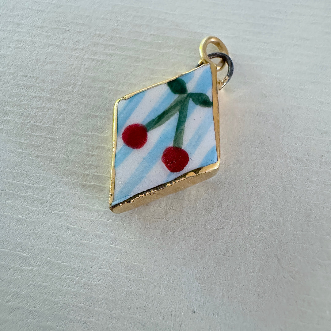 Cherry with Blue Stripes Pendant