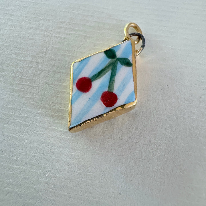 Cherry with Blue Stripes Pendant