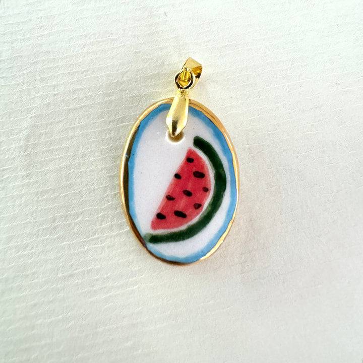 Watermelon with blue border Pendant