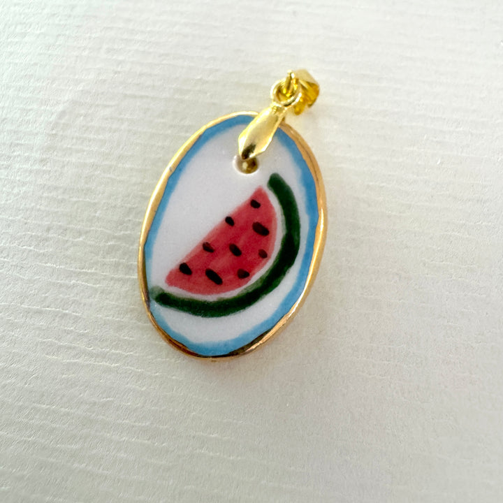 Watermelon with blue border Pendant