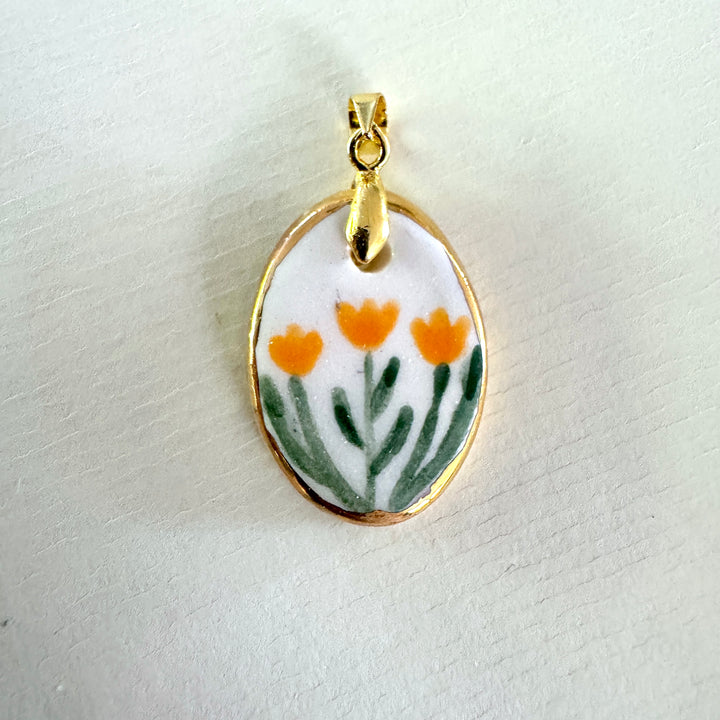 Orange Flowers Pendant