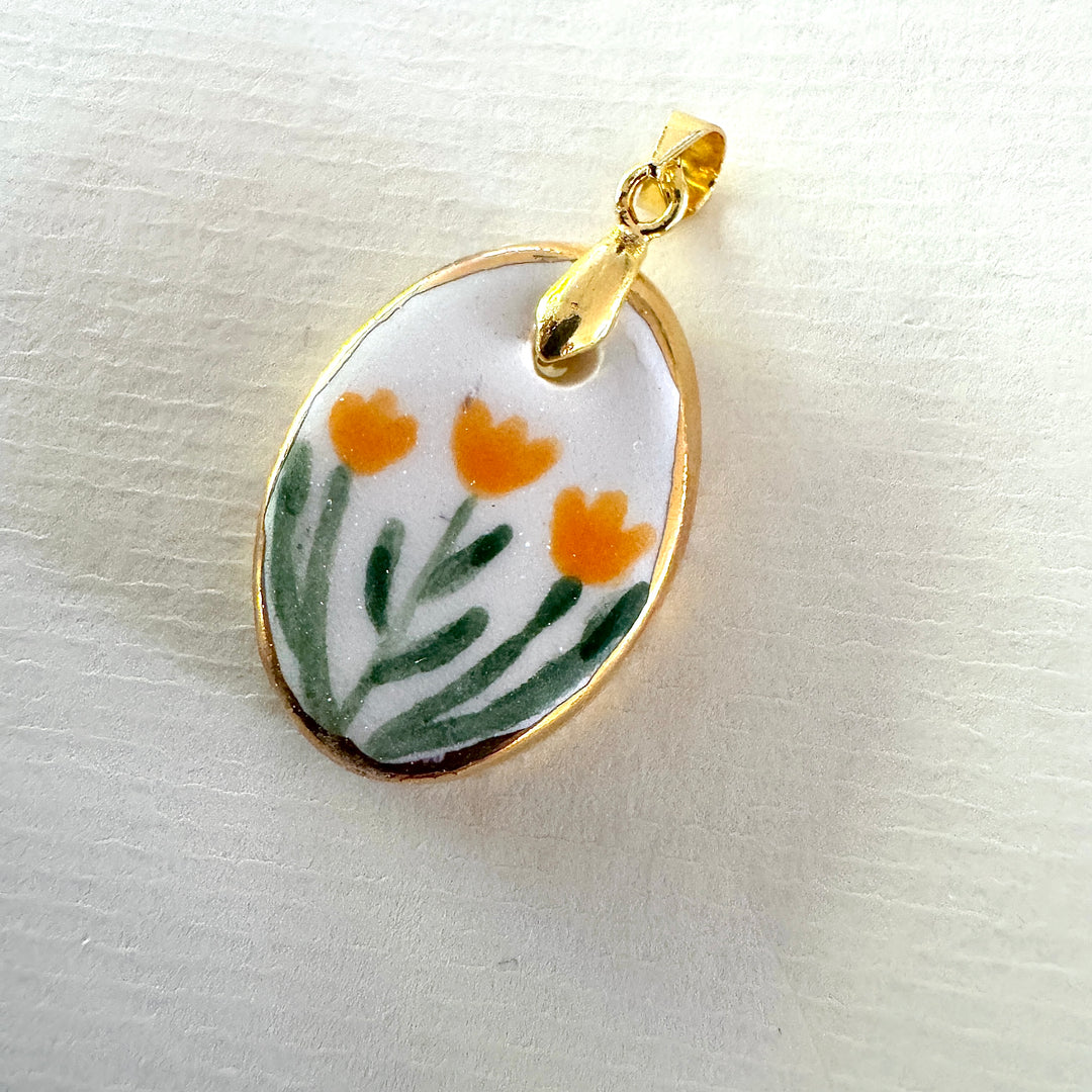 Orange Flowers Pendant
