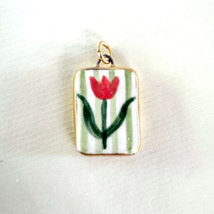 Tulip with green stripes Pendant