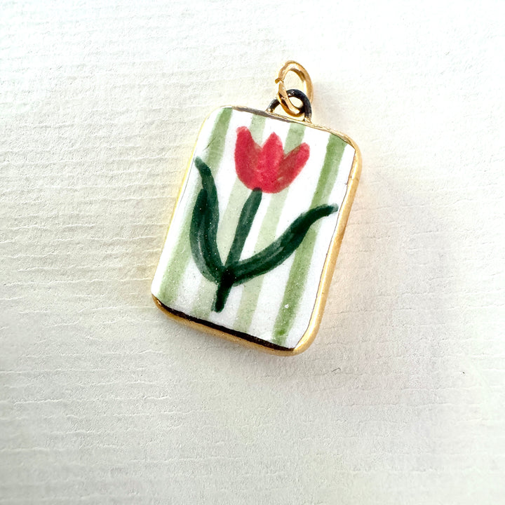 Tulip with green stripes Pendant