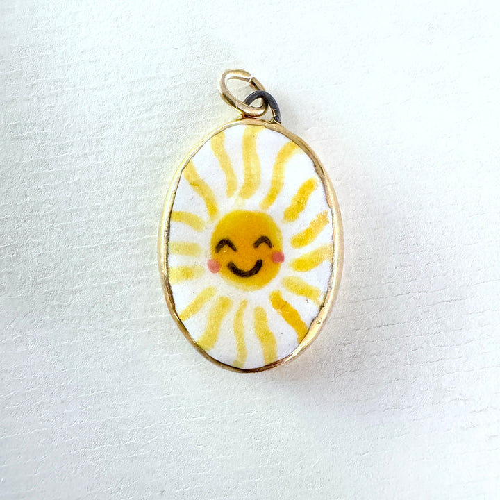 Sunshine with Face Pendant - Oval
