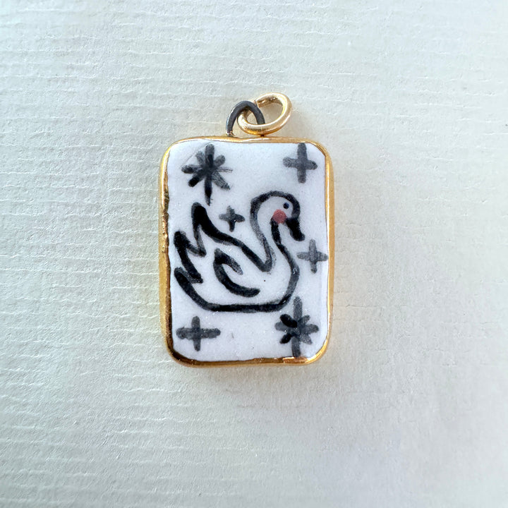Swans with Stars Pendant
