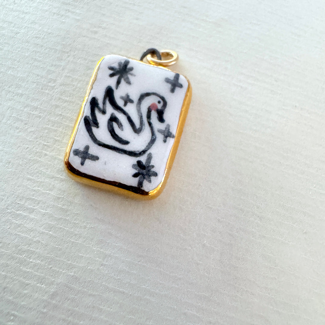 Swans with Stars Pendant