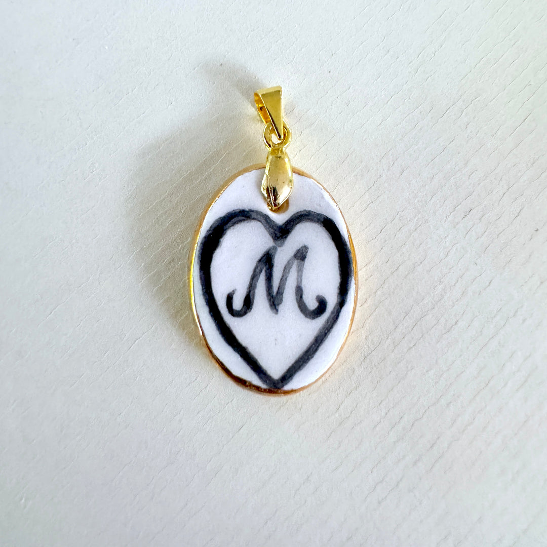 Personalised Initial in Heart Pendant