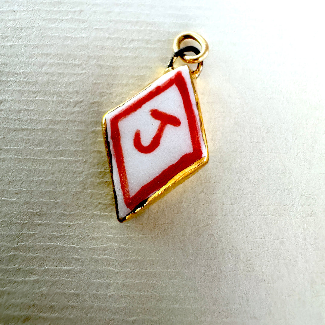 Personalised Initial Diamond Pendant - Pink