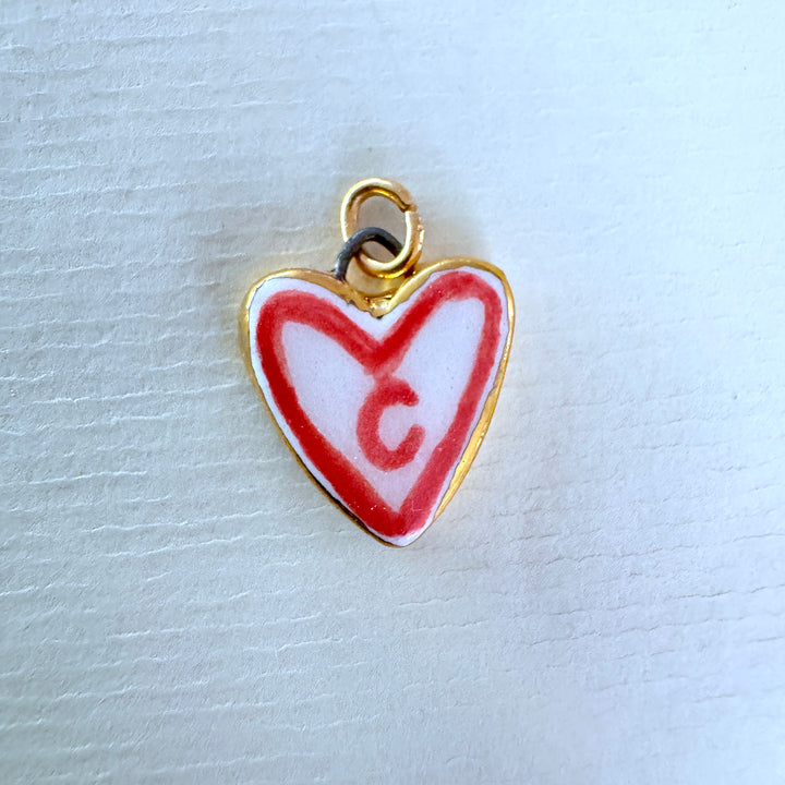 Personalised Initial Heart Pendant - Pink