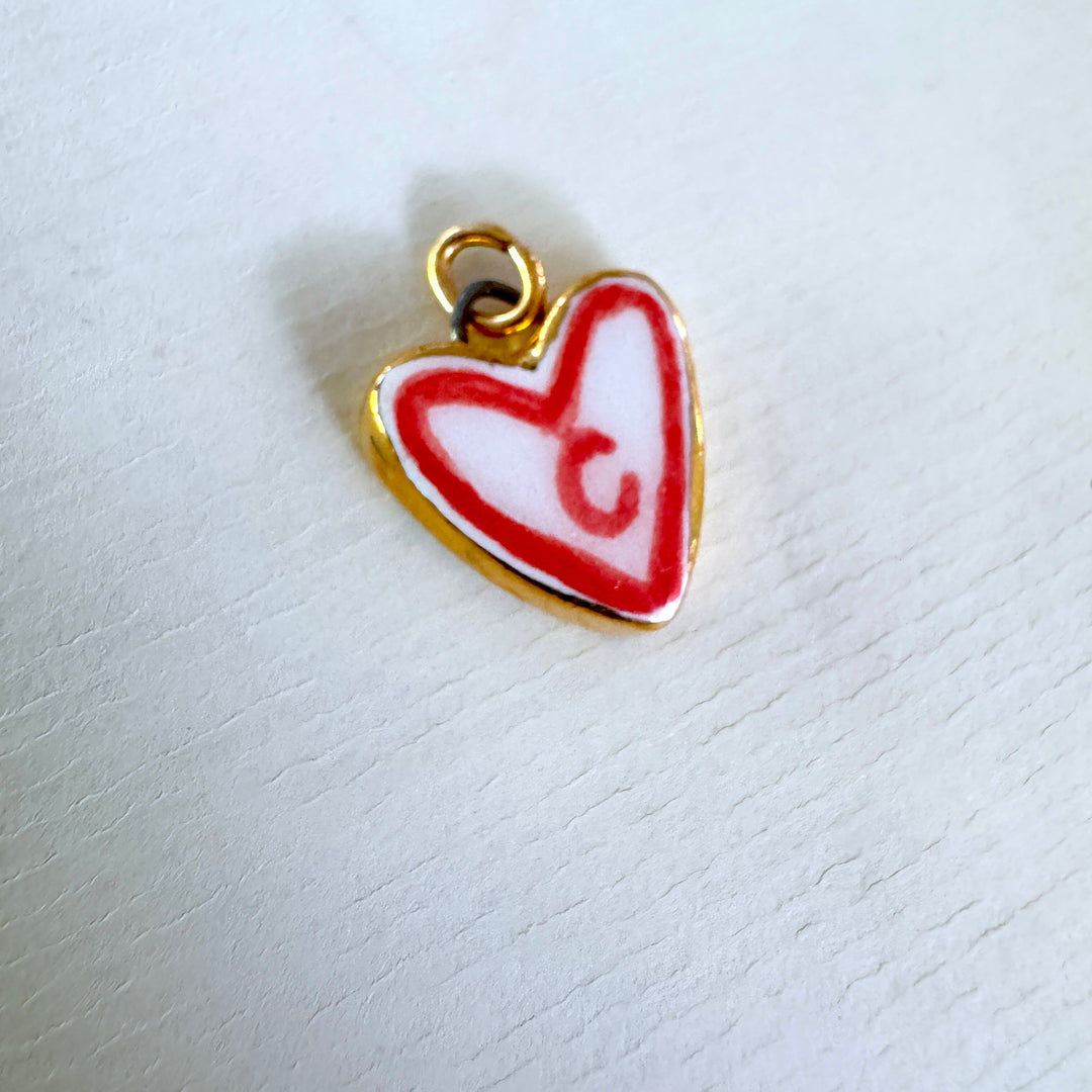Personalised Initial Heart Pendant - Pink